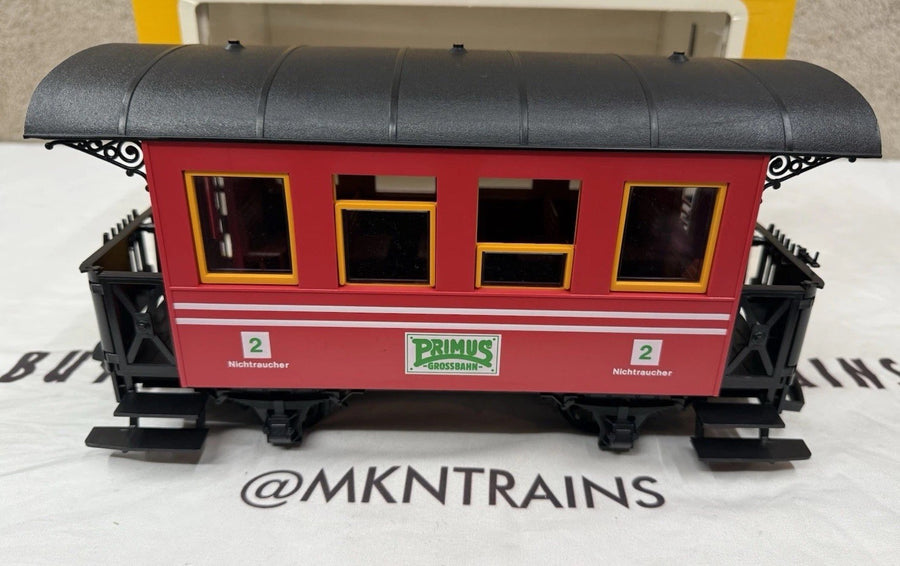 LGB PRIMUS 93107 RED NICHTRAUCHER #2 PASSENGER CAR NOS New G Scale