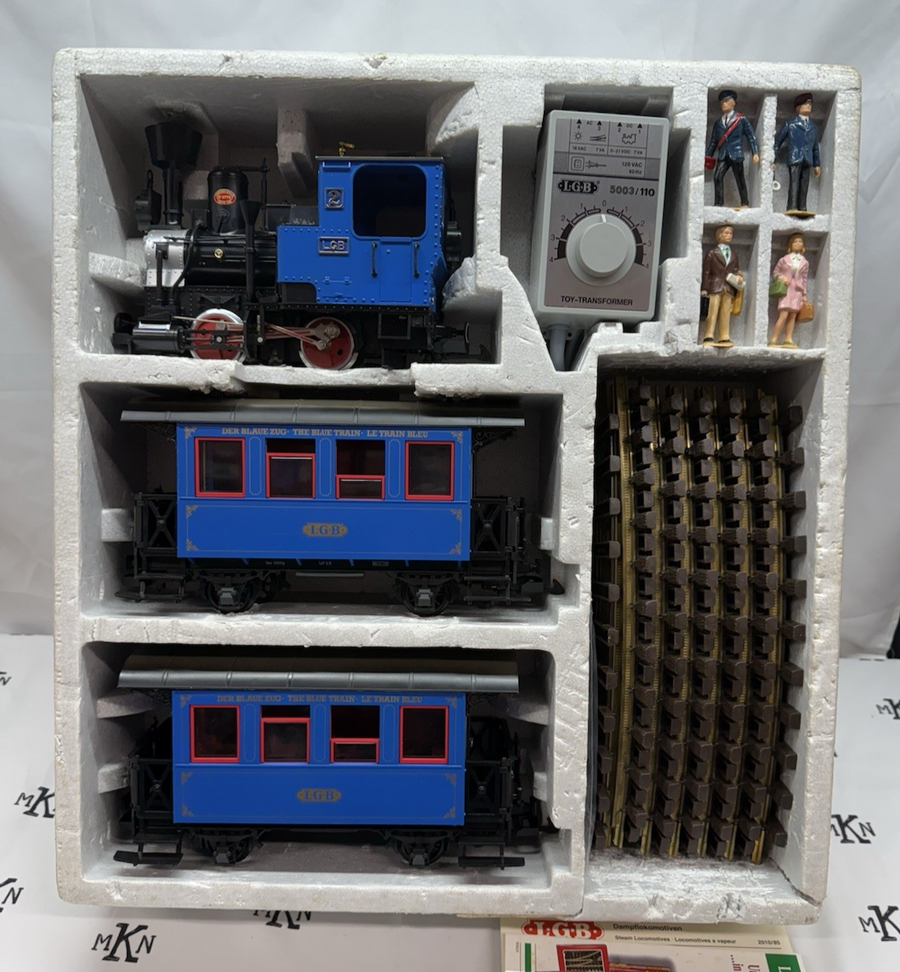 LGB 20301BZ The Blue Train Starter Set G Scale Complete LN with Track