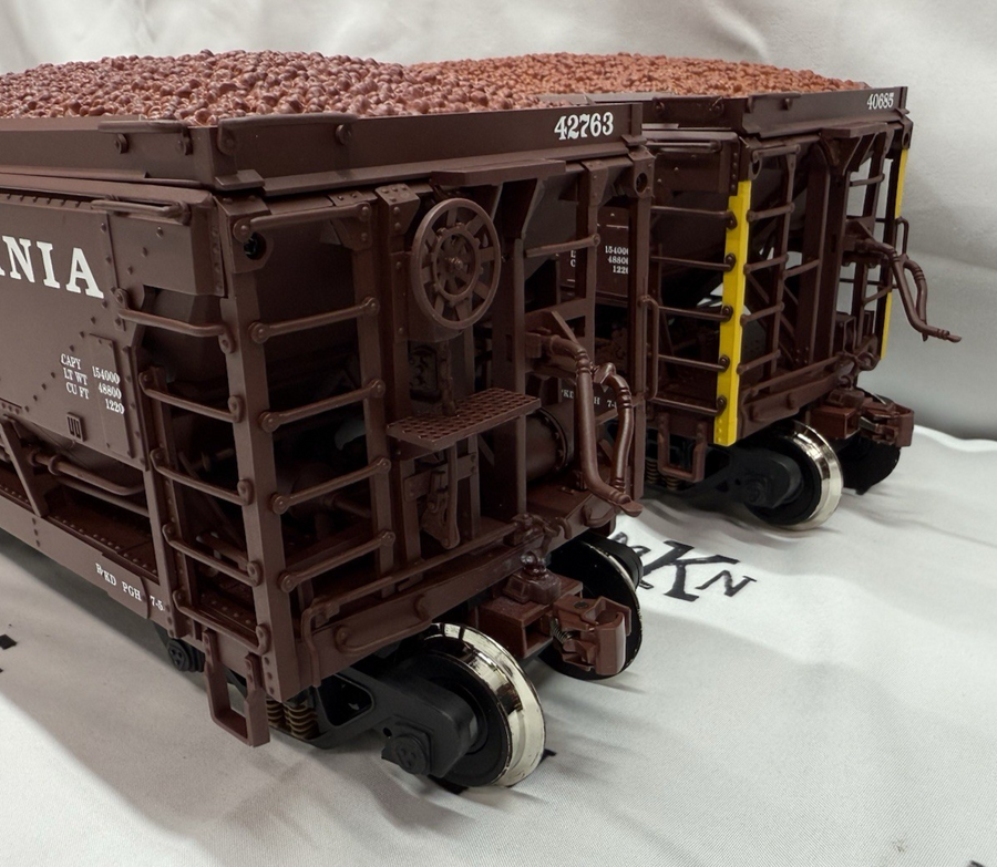 LGB 40040 PENNSYLVANIA RAILROAD PRR ORE CAR set G Scale Kadee Metal Wheels