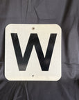 Railroad Train Aluminum Whistle W Train Sign Vintage 16” X 14”