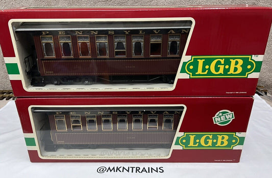 LGB Lehmann-Gross-Bahn 3280 Pennsylvania Passenger Coach G-Scale 2 Cars NEW/BOX