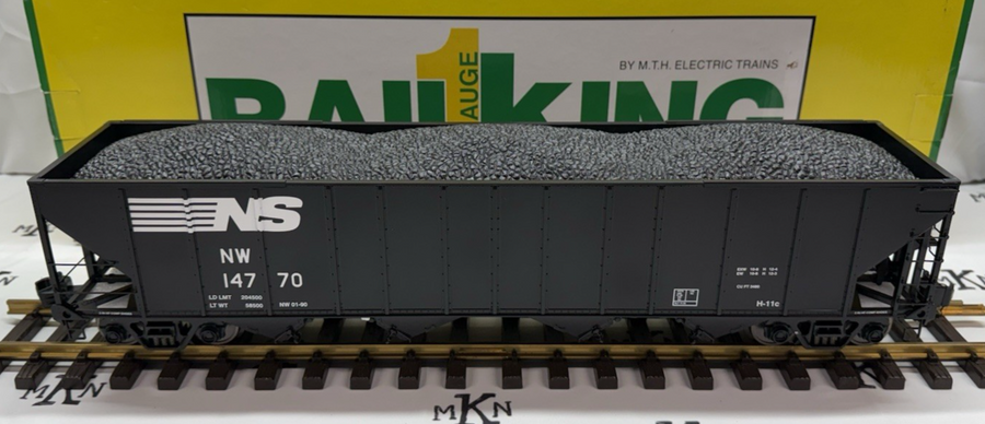 RAILKING One 1 Gauge Norfolk Southern 4 Bay Hoppers 6 Total Box Lot New G Scale