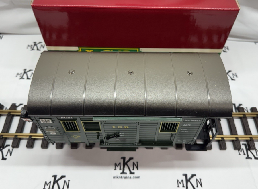 LGB 3019 G Scale Mail Post Car with Lights (Metal Wheels) EX/Box