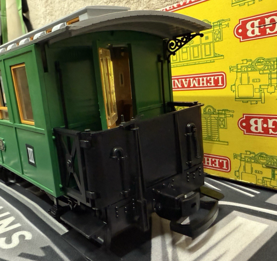 LGB 3010 Green #3 III G Scale 3rd class Passenger car New Old Stock Yellow Box