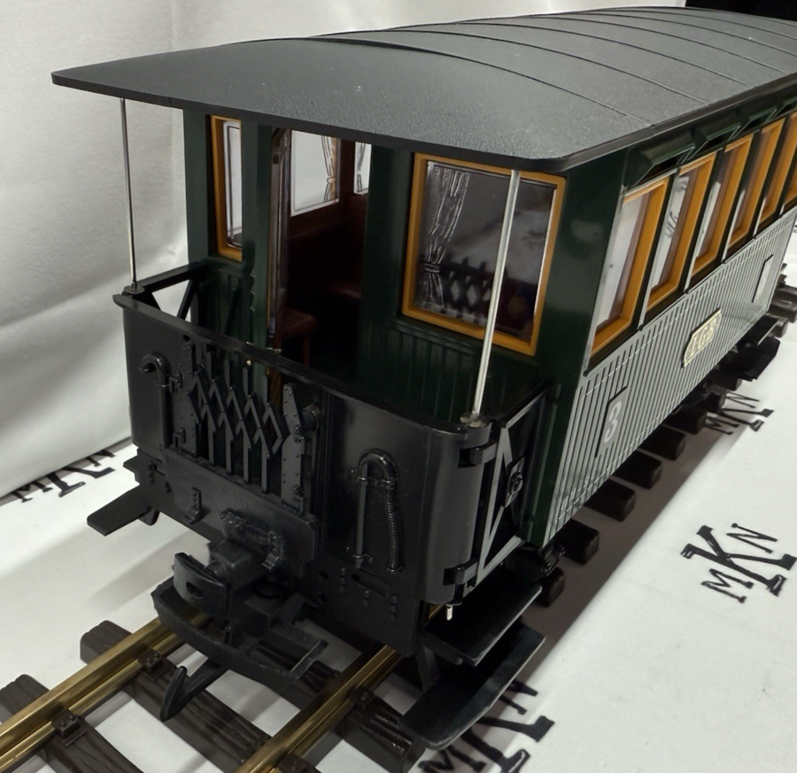 LGB 3040 G Scale LGB 3rd Class Green Coach Car #3 Metal Wheels LN/Box