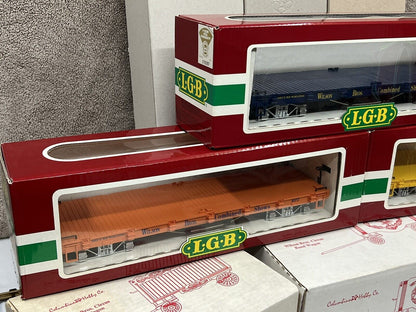 LGB 4060DG, 4160DG & 4260DG WILSON CIRCUS FLATS & WAGONS W/HOLDERS MINT G Scale