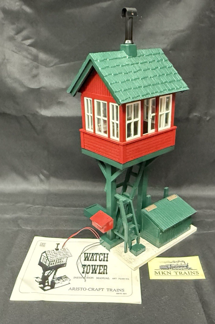 RARE AristoCraft 7109 G Elevated Watch Tower Christmas Green/RED North Pole
