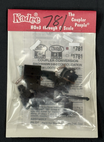 Kadee G #781 Coupler Conversion Bachmann 2-8-0, Steam Locomotive & Tender New HO