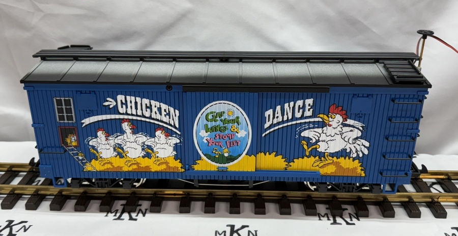 LGB 44671 Chicken Dance Boxcar with Sound Metal Wheels G Scale New Box/Sleeve
