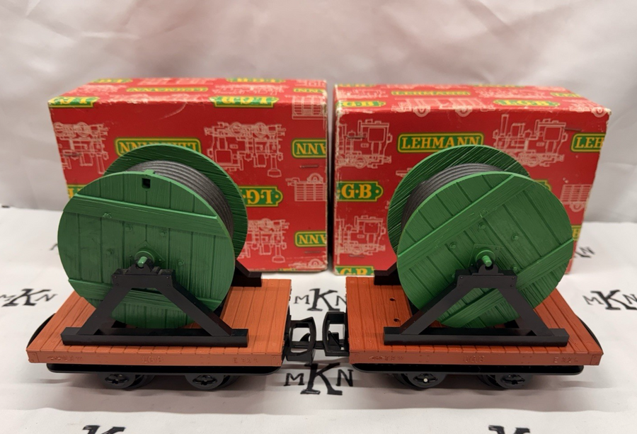 LGB 4046 CABLE REEL FLAT CAR GREEN (2 total) G SCALE
