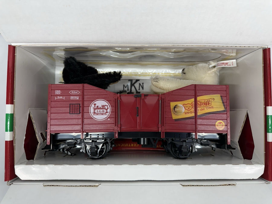 LGB 41220 Limited Edition Red Gondola Two Steiff Bears G Scale NIB