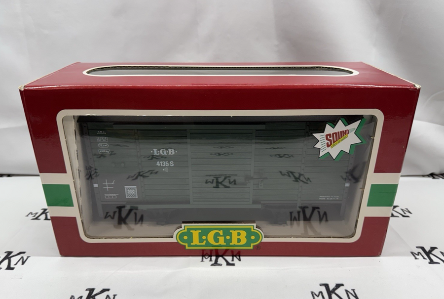 LGB 4135 S Box Car With Steam Engine Sound G Scale New in Box