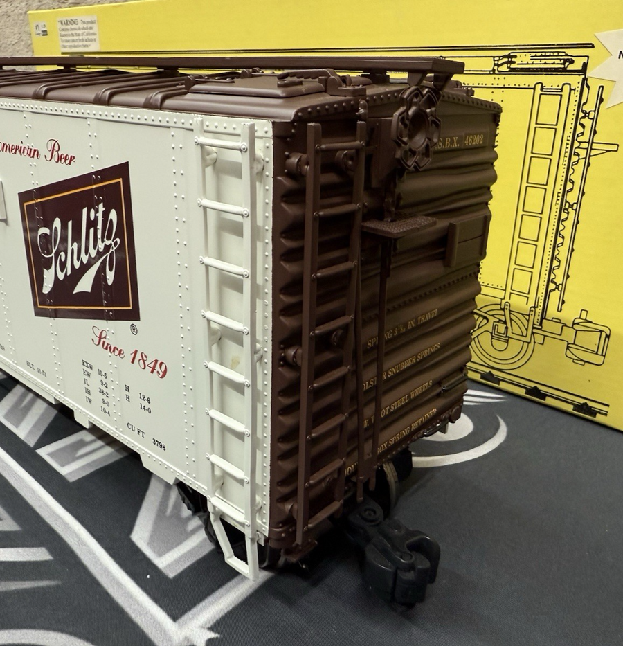 ARISTO CRAFT ART-46202 SCHLITZ BEER Reefer METAL WHEELS G SCALE LN/BOX