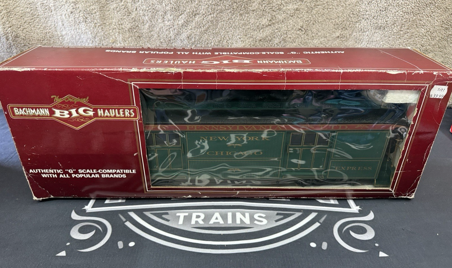 Bachmann G 97490 PRR Liberty Bell Green, 4-DOOR BAGGAGE, Lights, Metal Whls. LN