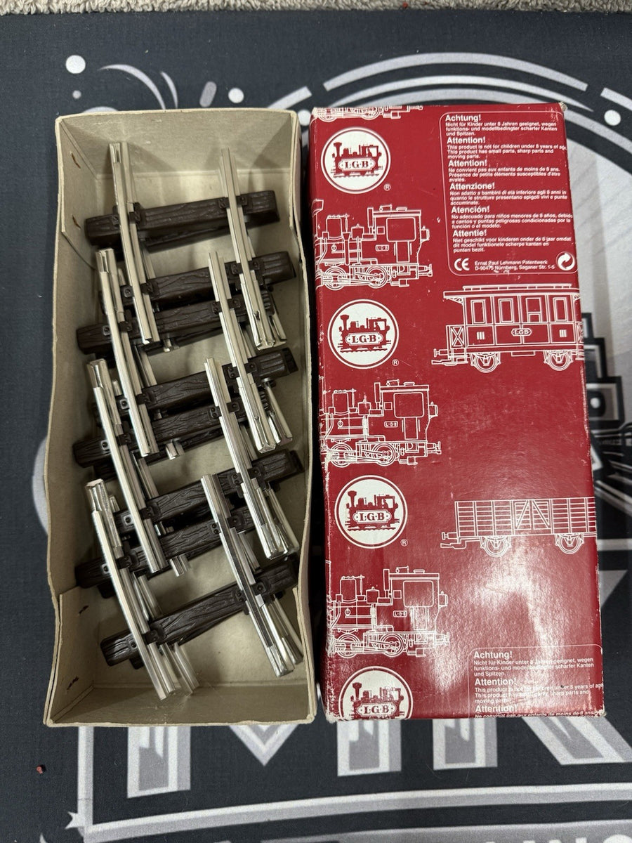 LGB 14104 NICKEL-PLATED R1 1/4 CURVED TRACK SECTION (8 Pieces) Brand New G Box