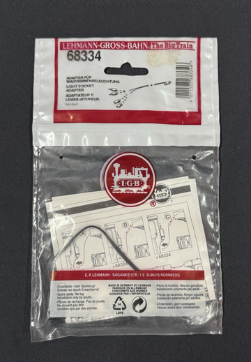 LGB 68334 Railroad Light Socket Adapter Train Accessory New Sealed Package G