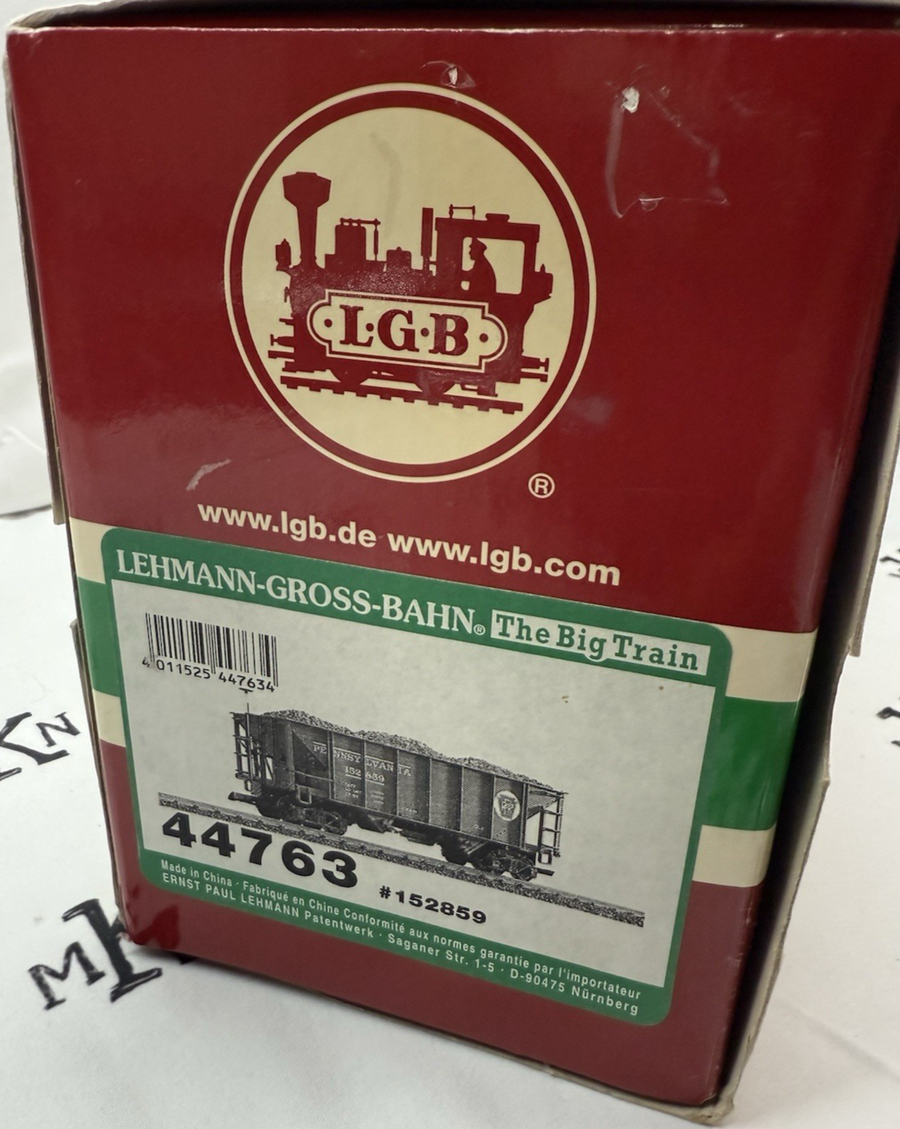 LGB 44763 Pennsylvania PRR 2 Bay Coal Hopper G Scale Metal Wheels #152859