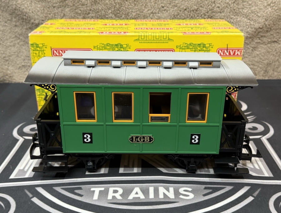 LGB 3010 Green #3 G Scale 3rd class Passenger car EX/Box Early Years Vintage