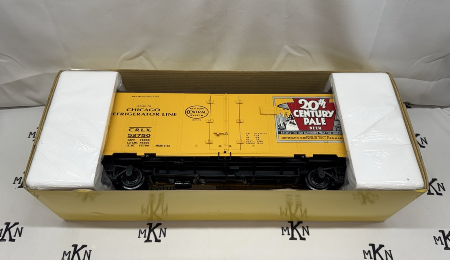 Aristo-Craft ART-46222 NYC 20th Century Pale Beer Steel Reefer Car G Scale