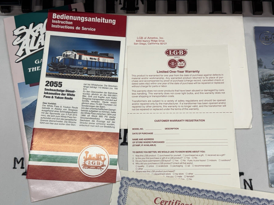 LGB 2055 LIMITED EDITION WOLFGANG WHITE PASS ALCO DIESEL LOCO 87 OF 100! NIB