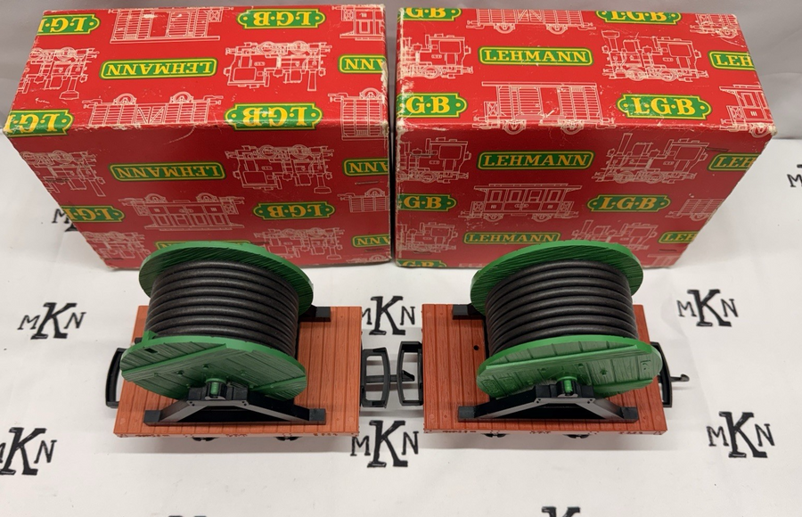 LGB 4046 CABLE REEL FLAT CAR GREEN (2 total) G SCALE
