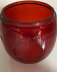 Vintage Red Glass Dietz Little Wizard Globe LOC-NOB For Lantern New York USA