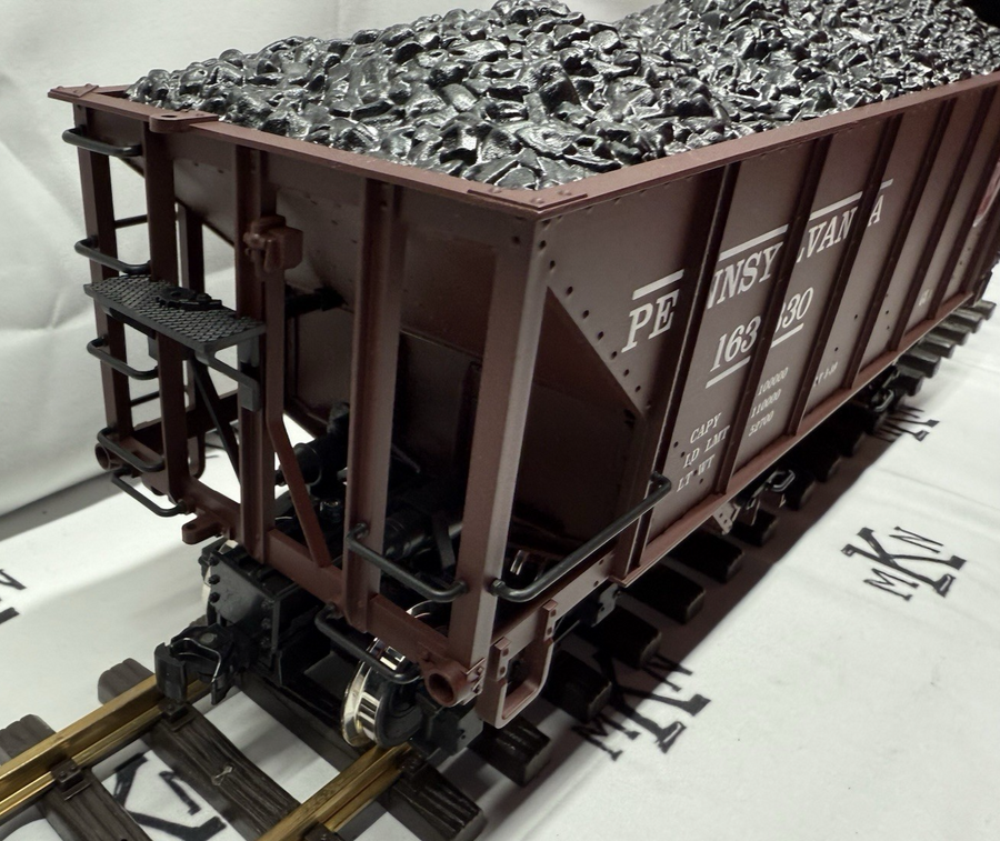 LGB 44763 Pennsylvania PRR 2 Bay Coal Hopper G Scale #163830 Metal Wheels