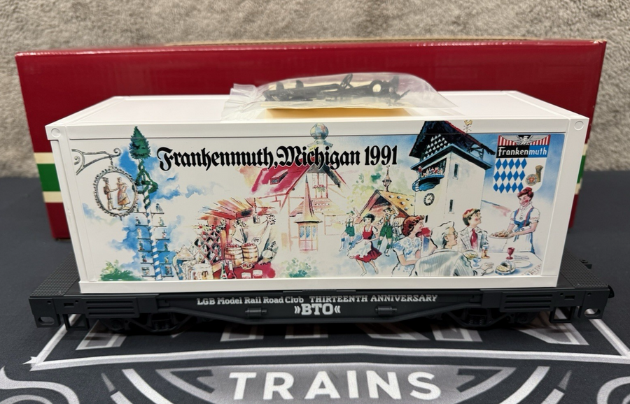 LGB 4085-CC G Scale Flat Car w/Frankenmuth, Michigan 1991 Convention New In box