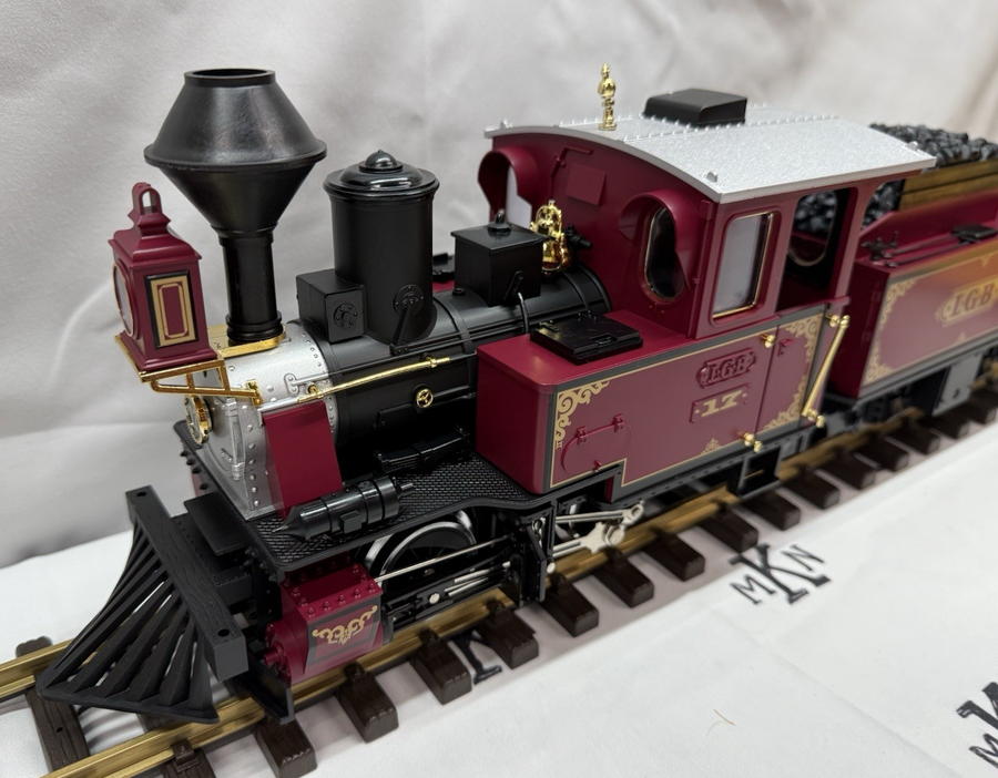 LGB 2217D Steam Locomotive and Powered Tender Red G Scale Rare Item