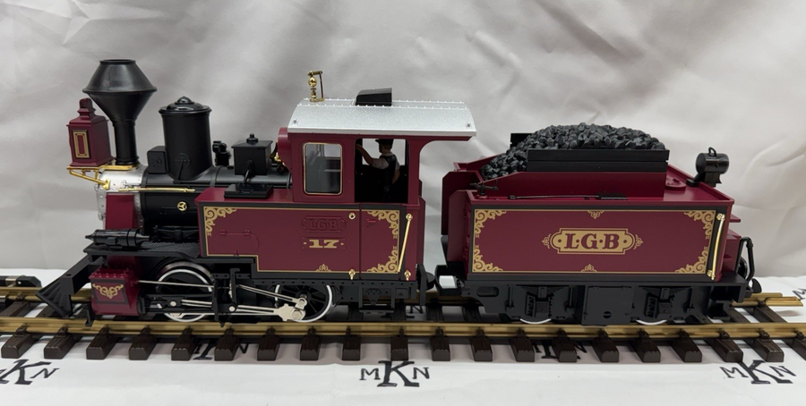 LGB 2217D Steam Locomotive and Powered Tender Red G Scale Rare Item