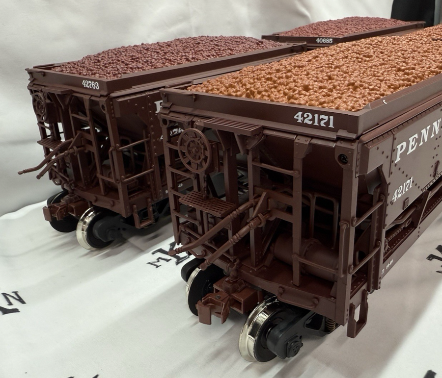 LGB 40040 PENNSYLVANIA RAILROAD PRR ORE CAR set G Scale Kadee Metal Wheels