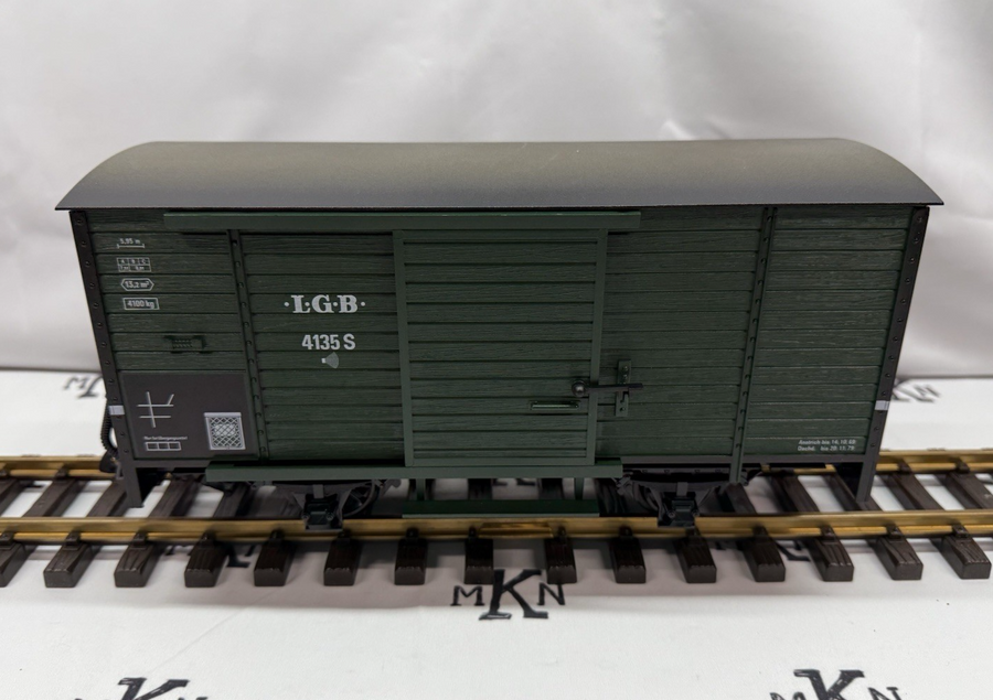 LGB 4135 S Box Car With Steam Engine Sound G Scale New in Box