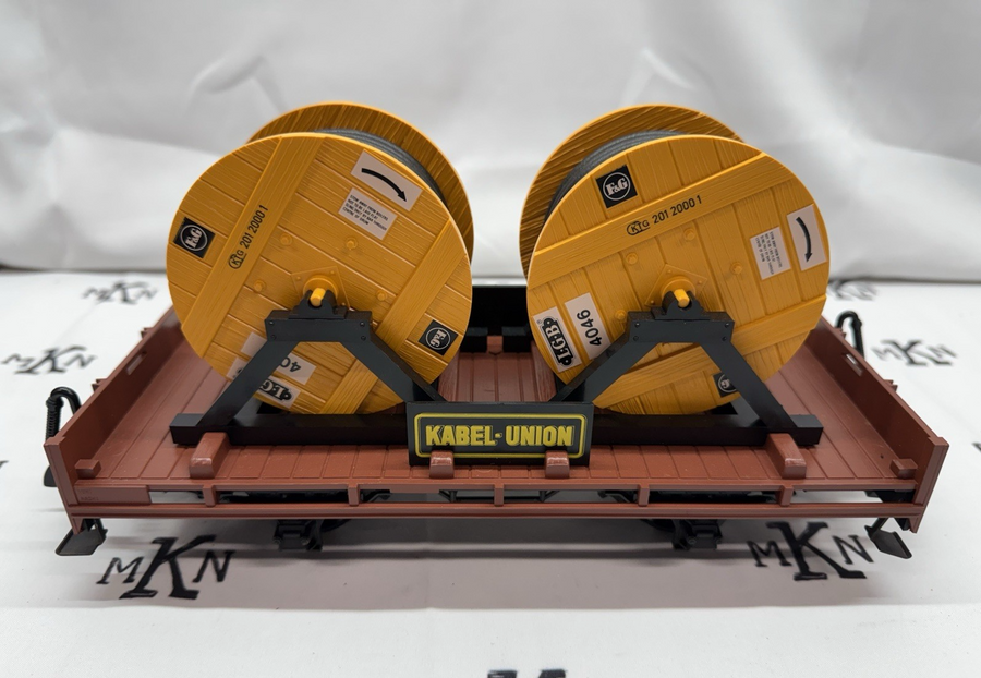 LGB 4002 REEL CAR W/ YELLOW Cable Reels G Scale New