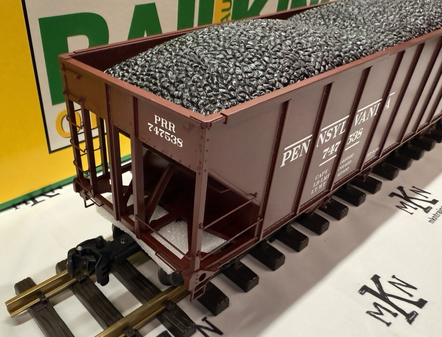 RAILKING One Gauge 70-75015 PRR Pennsylvania Hopper Coal Load #747538 G MINT