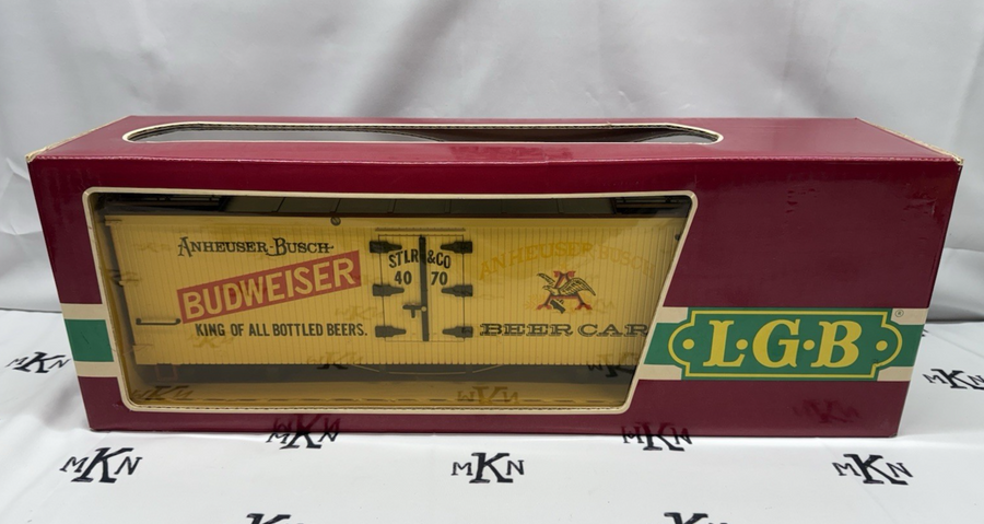 LGB 4070 Budweiser Woodside Reefer Car G Scale EX/Box