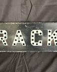 Railroad Crossing TRACKS Sign With empty Holes for reflectors/marbles 27.25”x8”