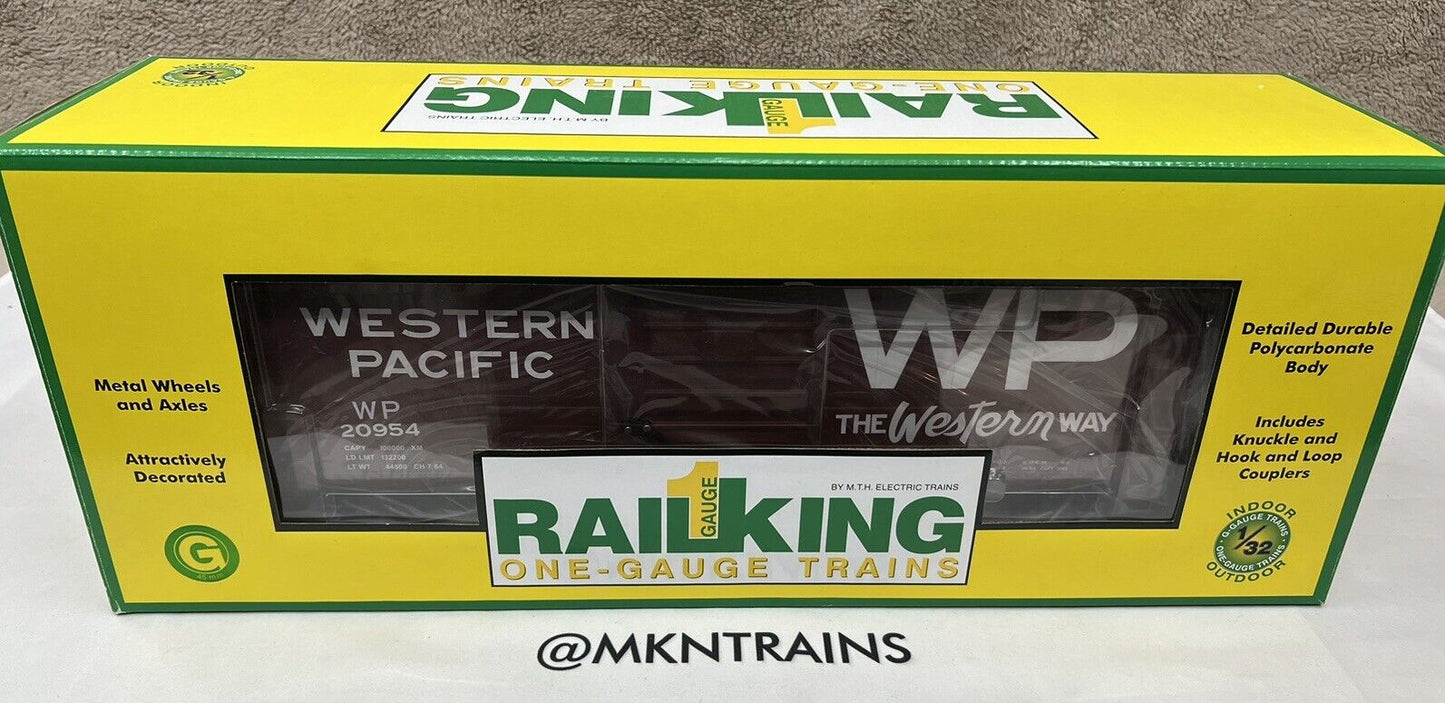 MTH Rail King One Gauge 70-74088 Western Pacific 40' Box Car #20954 G Scale NEW