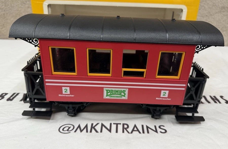 LGB PRIMUS 93107 RED NICHTRAUCHER #2 PASSENGER CAR NOS New G Scale