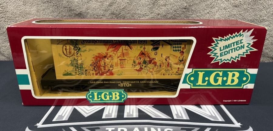 LGB 4085-CC G Scale Flat Car w/Frankenmuth, Michigan 1991 Convention New In box