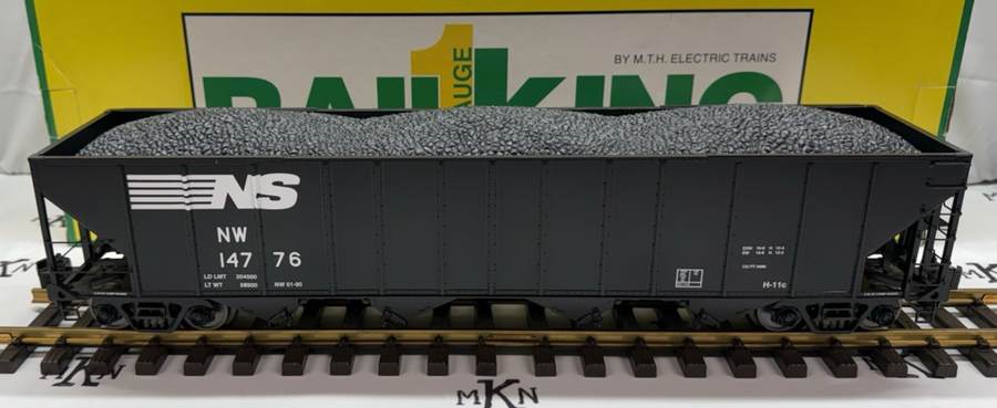 RAILKING One 1 Gauge Norfolk Southern 4 Bay Hoppers 6 Total Box Lot New G Scale