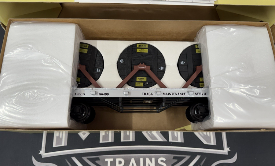 Aristo Craft ART- 86499 Flat Car with Cable Reel Load Brand New G Scale