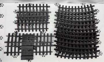 New Bright 1986 Train Tracks 4 Straight & 12 Curved 2x switches Plastic