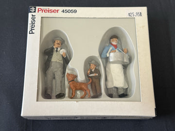 Preiser 45059 Passengers for LGB SAUSAGE VENDOR AND CUSTOMERS G Scale