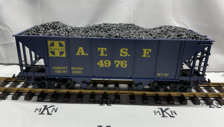 LGB 4076 D02 Santa Fe 2 Bay Open Hopper Coal Load ATSF 4976 G Scale LN/BOX