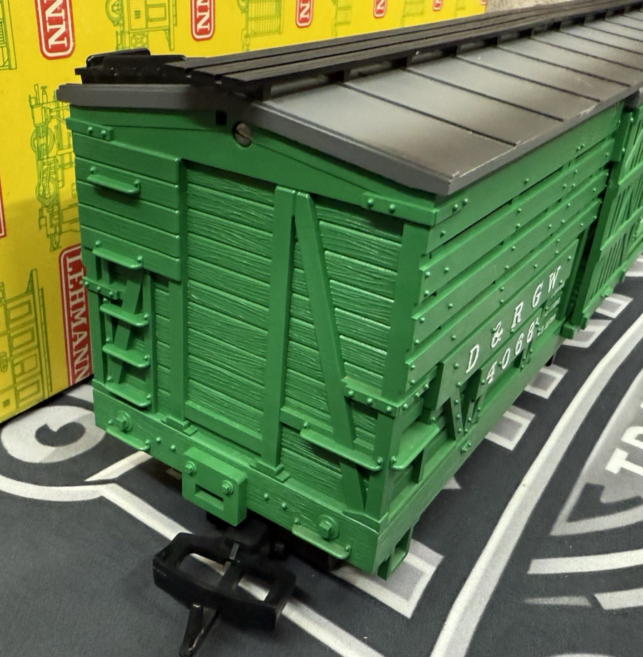 LGB 4068 DRGW Rio Grande Green Cattle Stock Car VG/Box Early Years G Scale