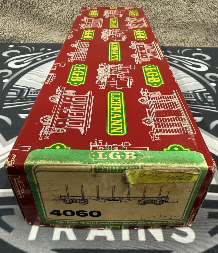 LGB 4060 Denver & Rio Grande Flat Freight Car W/ Stakes BLACK in Original Box