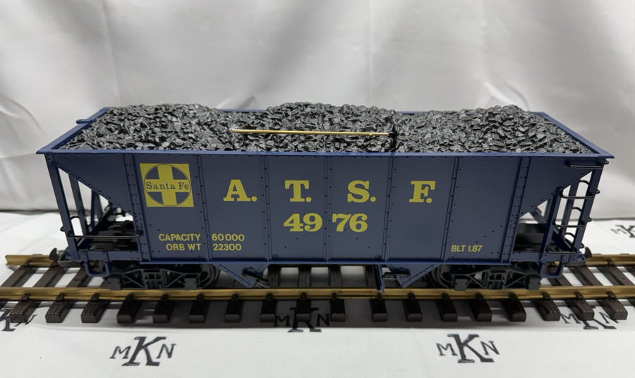 LGB 4076 D02 Santa Fe 2 Bay Open Hopper Coal Load ATSF 4976 G Scale LN/BOX