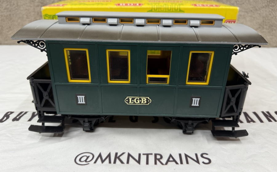 LGB 3010 Green #3 III G Scale 3rd class Passenger car Old Stock Early Years EX