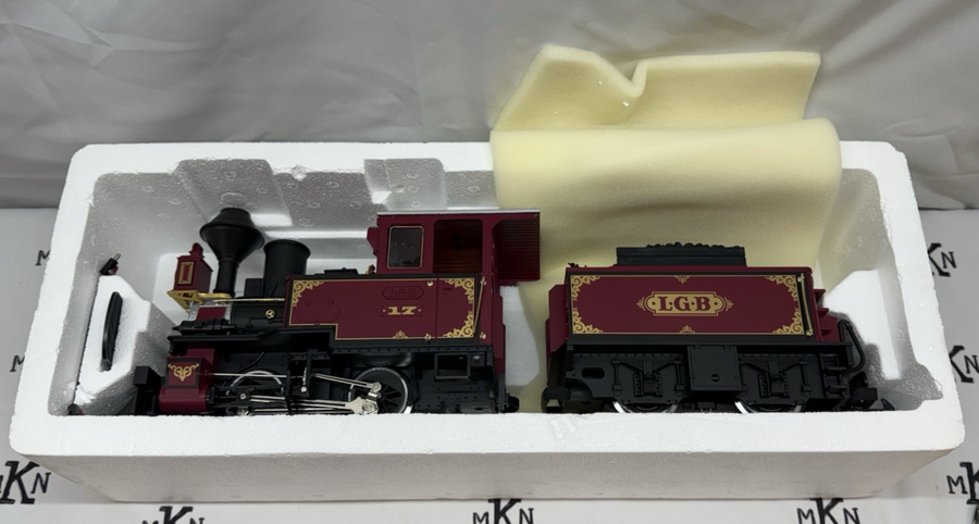 LGB 2217D Steam Locomotive and Powered Tender Red G Scale Rare Item