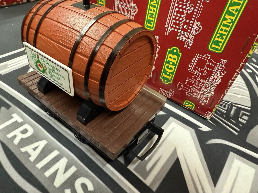 LGB 4047 G-Scale Wine Beer Barrel in Original Box NEW old stock G Scale Flat Car